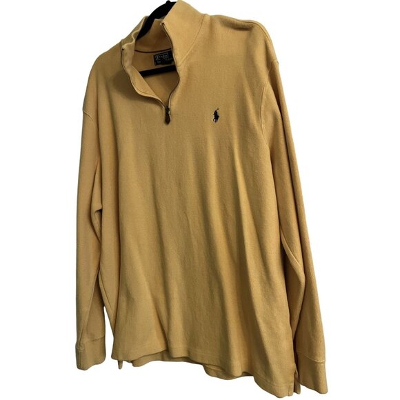 Polo Ralph Lauren 2XL Yellow Long Sleeve Quarter Zip Pullover - Picture 1 of 11